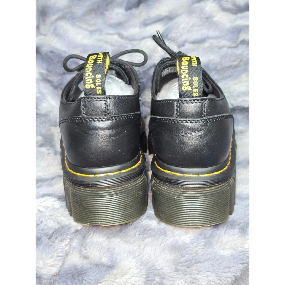 EUC Dr Martens Audrick Platform Derby‎ 3 Eye Shoe Black Leather women 10 EU 42
